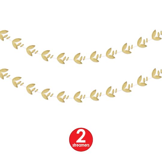 Beistle 11ft. Gold Foil Leaves Garlands, 2ct.